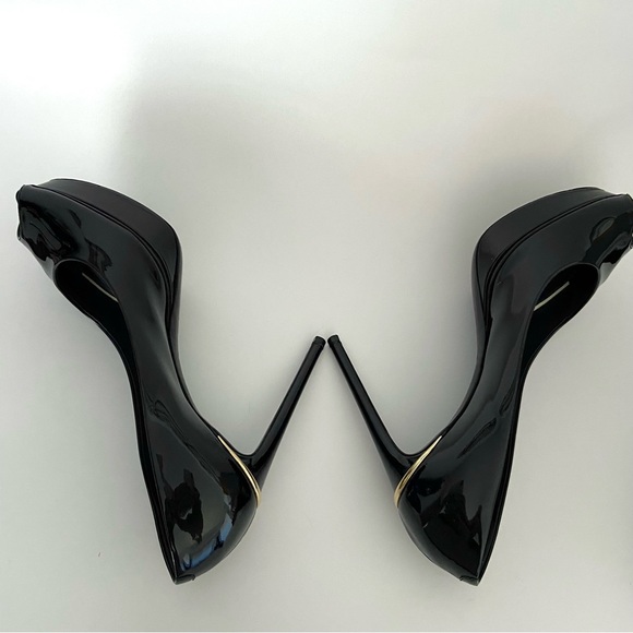Louis Vuitton Black Patent Leather Peep Toe Platform High Heel Pumps Size 41 - Picture 11 of 16